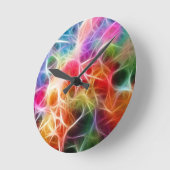 Farbenfroher Bokeh-Blitz Runde Wanduhr (Winkel)