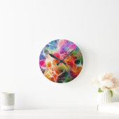 Farbenfroher Bokeh-Blitz Runde Wanduhr (Zuhause)