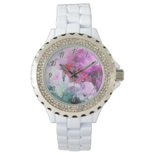 Farbenfroher Botanischer Garten Armbanduhr