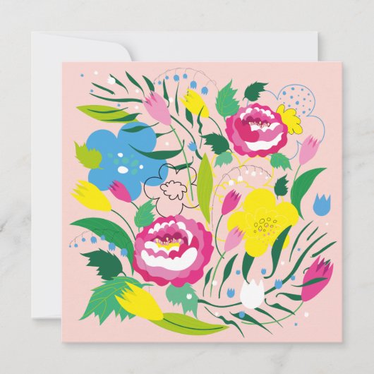 Farbenfroher Bouquet. Einladung (Vorderseite)