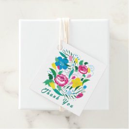 Farbenfroher Bouquet. Geschenkanhänger