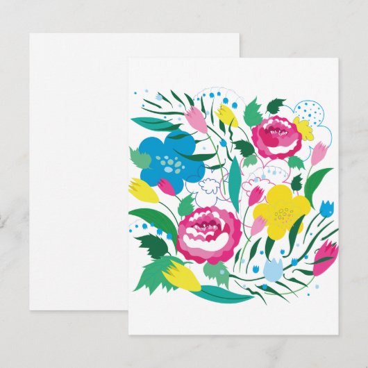 Farbenfroher Bouquet. Postkarte (Vorne/Hinten)
