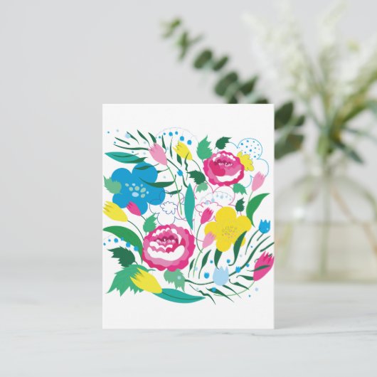 Farbenfroher Bouquet. Postkarte (Stehend Vorderseite)