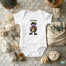 Farbenfroher Buchtmonster Kinderspass Baby Strampler