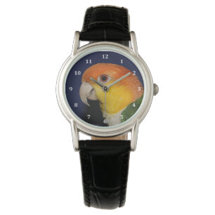 Farbenfroher Caique Parrot Armbanduhr
