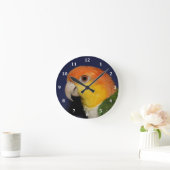 Farbenfroher Caique Parrot Runde Wanduhr (Zuhause)