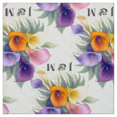 Farbenfroher Calla-Lilien-Hochzeitsstoff mit Monog Stoff (Muster)