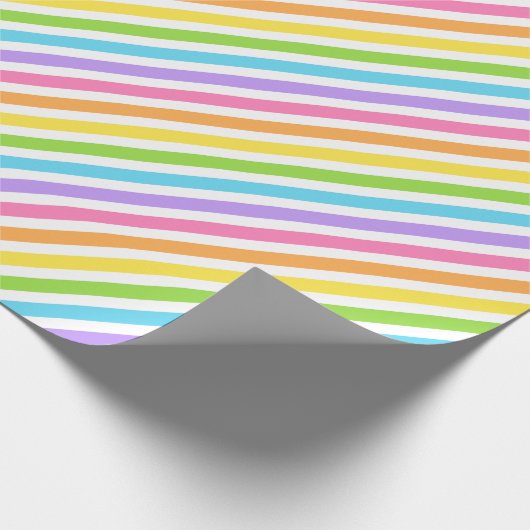 Farbenfroher Candy Strip Geschenkpapier (Ecke)