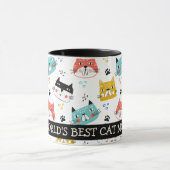 Farbenfroher Cartoon Cat Faces Beste Mama Tasse (Zentrum)