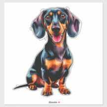 Farbenfroher Cartoon-Dachshund