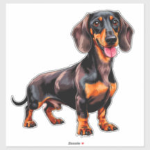 Farbenfroher Cartoon-Dachshund