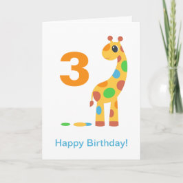 Farbenfroher Cartoon Giraffe Happy Geburtstag Cust Karte