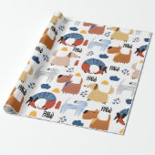 Farbenfroher Cartoon verrückte, flauschige Hundedo Geschenkpapier (Ungerollt)