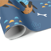 Farbenfroher Cartoon verrückte Würstchen Doodles Geschenkpapier (Rolleneckpunkt)