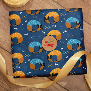 Farbenfroher Cartoon verrückte Würstchen Doodles Geschenkpapier