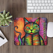 Farbenfroher Cat Individuelle Name Mousepad