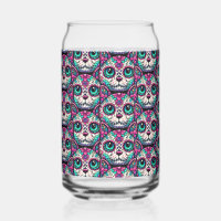 Farbenfroher Cat Sugar Skull