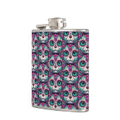 Farbenfroher Cat Sugar Skull Flachmann (Links)