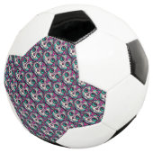 Farbenfroher Cat Sugar Skull Fußball (Dreiviertel)