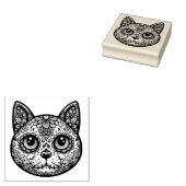 Farbenfroher Cat Sugar Skull Gummistempel (Stempel)