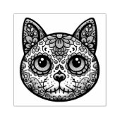 Farbenfroher Cat Sugar Skull Gummistempel (Prägung)