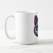Farbenfroher Cat Sugar Skull Kaffeetasse (Links)