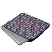 Farbenfroher Cat Sugar Skull Laptopschutzhülle (Vorne Knopf)