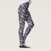 Farbenfroher Cat Sugar Skull Leggings (Rechts)