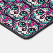 Farbenfroher Cat Sugar Skull Schreibtischunterlage (Ecke)