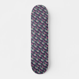 Farbenfroher Cat Sugar Skull Skateboard