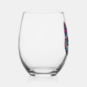 Farbenfroher Cat Sugar Skull Weinglas Ohne Stiel (Rechts)