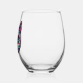 Farbenfroher Cat Sugar Skull Weinglas Ohne Stiel (Links)