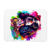 Farbenfroher Cavalier King Charles Spaniel Lebendi Magnet (Horizontal)