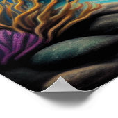 Farbenfroher Chalk Zeichnend Rifffisch Poster (Ecke)