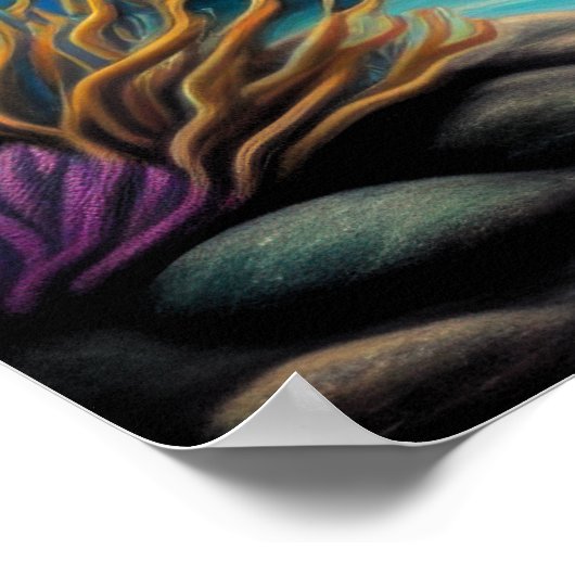 Farbenfroher Chalk Zeichnend Rifffisch Poster (Ecke)