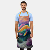 Farbenfroher Chalk Zeichnend Rifffisch Schürze (Getragen)