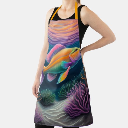 Farbenfroher Chalk Zeichnend Rifffisch Schürze (InSitu)