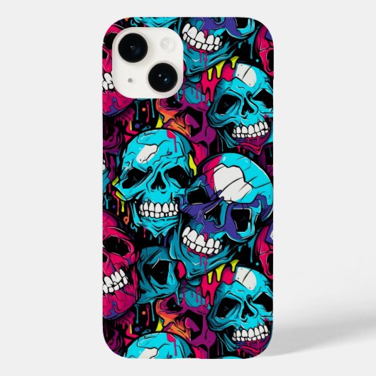 Farbenfroher Chaoskull Case-Mate iPhone Hülle (Rückseite)