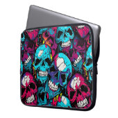 Farbenfroher Chaoskull Laptopschutzhülle (Vorderseite Links)
