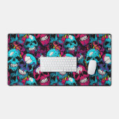 Farbenfroher Chaoskull Schreibtischunterlage (Tastatur & Maus)