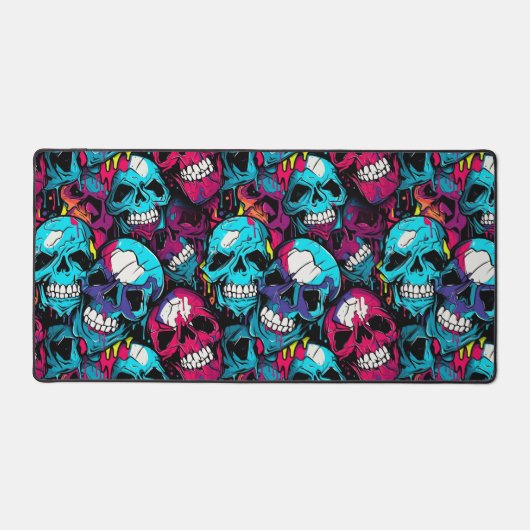 Farbenfroher Chaoskull Schreibtischunterlage (Vorderseite)