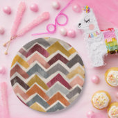 Farbenfroher Chevron Pappteller (Party)