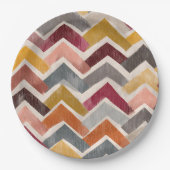 Farbenfroher Chevron Pappteller (Vorderseite)