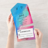 Farbenfroher Chic Alles in einer Hochzeit einladen All In One Einladung (Abreißen)