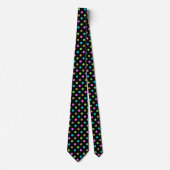 Farbenfroher Chic Polka Dots Classic Black Krawatte (Vorderseite)