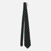 Farbenfroher Chic Polka Dots Classic Black Krawatte (Rückseite)