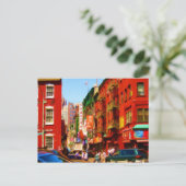 Farbenfroher Chinatown Block NYC Postkarte (Stehend Vorderseite)