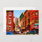 Farbenfroher Chinatown Block NYC Postkarte (Vorne/Hinten)