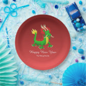Farbenfroher chinesischer Drache Pappteller (Party)