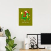 Farbenfroher chinesischer Drache Poster (Heimbüro)